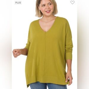V Neck Center Seam Sweater